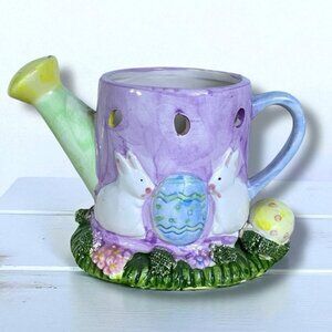 Vintage Easter Bunny Watering Can Candle Holder Multipurpose Functional Pitcher